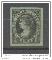 ESTGF6-L4300PC-TTELEGRA.Spain  Espagne.Isabel Ll. TELEGRAFOS DE ESPAÑA.1865 (Ed T6*) Sin Goma,con Charnela.LUJO - Telegrafi