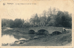 RESTEIGNE   LE VIEUX CHATEAU ET LE PONT SUR LA LESSE       -  2 SCANS - Tellin