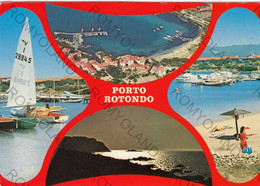 CARTOLINA  PORTO ROTONDO,SASSARI,SARDEGNA,MARE,SOLE,ESTATE,VACANZA,SPIAGGIA,LUNGOMARE,BARCHE A VELA,NON VIAGGIATA - Carbonia