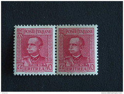 Eritrea Erythree 1931 Victor-Emmanuel III 2x Yv 192 MNH ** Gomme Décoloré Lijm Verkleurd Plie Plooi - Eritrée