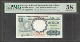 Malaya British Borneo Malaysia 1 Dollar P-8a 1959 PMG 58 Choice UNC - Maleisië