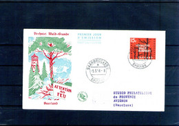 Sarre. Enveloppe Fdc. Pour La Lutte Contre Les Incendies De Forêt. 1958 - FDC
