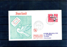 Sarre. Enveloppe Fdc. Semaine Internationale De La Lettre écrite 1957 - FDC