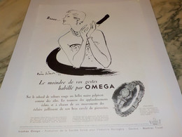 ANCIENNE PUBLICITE  HABILLE MONTRE  OMEGA  1950 - Andere & Zonder Classificatie