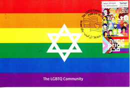 ISRAEL 2022 THE LGBTQ COMMUNITY STAMP MAXIMUM CARD (**) - Cartas & Documentos