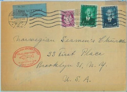 89730 - NORWAY - Postal History - FIRST FLIGHT: OSLO - NEW YORK Muller # 91 1946 - Sonstige & Ohne Zuordnung