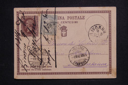 ITALIE - Entier Postal + Complément De Livorno Pour La Suisse En 1876 - L 125390 - Entiers Postaux