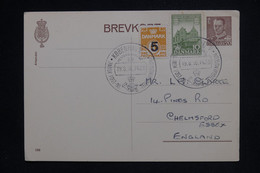 DANEMARK - Entier Postal + Compléments De Copenhague Pour Le Royaume Uni En 1956 Avec Oblitération Temporaire - L 125417 - Interi Postali