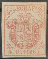 SPAIN 1864 - MNH - Edif. # 2 - TELEGRAFOS 4 Rs - Telegrafen