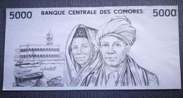 Only 1 You'll Find !!!  Essay Proof  Comoros 5000 Francs 1984 - Comoros