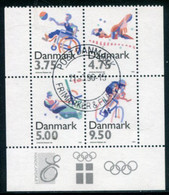 DENMARK 1996 Disabled Sports Se-tenant Block Ex Booklet Used.  Michel 1120-23 - Used Stamps