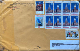 USA 2022, BUILDING IN PENNSYLVANIA CITY,BIRD ,DELAWARE COSTUME,SHIP,CHRISTMAS CHILDREN,DOG ,SANTA CLAUS , STAMP USED COV - Lettres & Documents