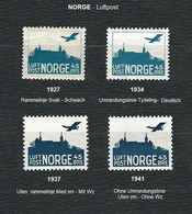 NORVEGIA 1927-41 - Aereo E Castello Akershsus, Oslo - MNH - UN. A1, A1A, A2, A3 - Unused Stamps