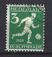 NVPH Nederland Netherlands Pays Bas Niederlande Holanda 214 Used; Voetbal, Football, Soccer Olympiade 1928 - Oblitérés