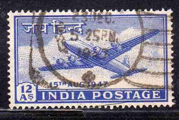 INDIA INDE 1947 ELEVATION TO DOMINION STATUS FOUR-MOTOR PLANE 12a USED USATO OBLITERE' - Gebruikt