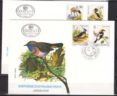 Yugoslavia Republic 1991 Birds Mi#2463-2466 FDC - Lettres & Documents