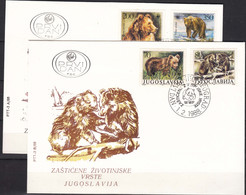 Yugoslavia Republic 1988 Animals Bears Mi#2260-2263 FDC - Brieven En Documenten