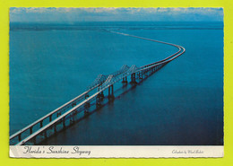 FLORIDA Florida's Sunshine Skyway Bridge Pont Tampa Bay From St Petersburg VOIR DOS Et Timbres - Tampa