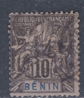 Bénin N° 37 O Type Groupe Légende BENIN : 10 C. Noir Sur Lilas Oblitération Moyenne Sinon TB - Used Stamps