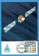 Luxembourg  1989  Mi.Nr. 1218 , Satellite Astra - Maximum Card - Jour D'Emission Luxembourg  6-3-1989 - Cartes Maximum