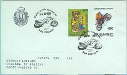 89920  - SAN MARINO - Postal History - SPECIAL POSTMARK 1986  Motorcycling MOTO - Andere & Zonder Classificatie