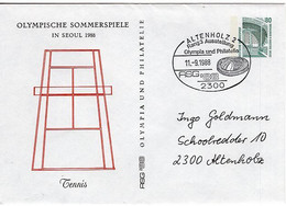 52694 - Bund - 1988 - 80Pfg SWK PGAUmschl "Olympiade Seoul" SoStpl ALTENHOLZ - ... OLYMPIA UND PHILATELIE .... - Ete 1988: Séoul