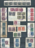 ITALIA-ITALY-ITALIEN,1946 Marca Da Bollo,Revenue Fiscal -Tax,Obliterated On The Document Fragment,Mixed Batch - Revenue Stamps