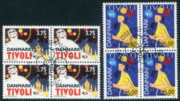 DENMARK 1993 Tourist Attractions: Tivoli Blocks Of 4 Used   Michel 1054-55 - Gebruikt