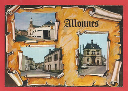 C.P.M.( 49 )« ALLONNES » Jolie Multi-Vues De La Ville Avec Vieilles Voitures   X2phots - Allonnes