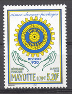 Mayotte, 2000, Rotary, Service Club, Charity, MNH, Michel 81 - Autres & Non Classés