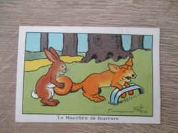 PETITE CARTE ILLUSTRATEUR BENJAMIN RABIER LE MANCHON DE FOURRURE PUBLICITE BLEDINE DOS - Rabier, B.