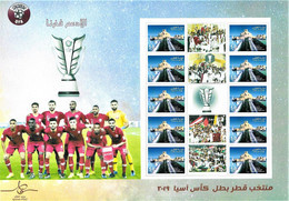 Team Qatar - 2019 AFC Asian Cup Trophy Winner - Football Soccer Sports - Rare Official Sheet ** From Qatar Post - Museum - Asian Cup (AFC)