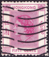 HONG KONG 1954 QEII 50c Reddish Purple SG185 FU - Gebruikt