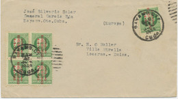 KUBA 1934 Sonder-Ah.-Ausgabe Revolution (Viererblock U. Einzelmarke) Extrem Selt. MeF M. Selt.Duplex-Stpl. "BAYAMO.OTE." - Briefe U. Dokumente