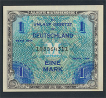 Alliierte Bes.-Gem.Ausg. Rosenbg: 201a, US-Druck Mit F, Kontrollnummer 9stellig Bankfrisch 1944 1 Mark (9810695 - 1 Mark