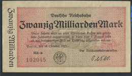 Berlin Pick-Nr: S1022 Inflationsgeld Der Deutschen Reichsbahn Berlin Gebraucht (III) 1923 20 Milliarden Mark (9810808 - 20 Mrd. Mark