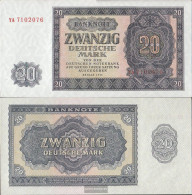 DDR Rosenbg: 351b, KN 7stellig, Austauschnote, Series: YA, YB, Za Uncirculated 1955 20 German Mark - 20 Deutsche Mark