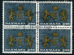 DENMARK 1988 King Christian IV Quatercentenary 3.00 Kr. Block Of 4 Used..   Michel 914 - Used Stamps