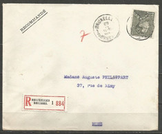 Belgique - Léopold III Poortman N°530 Sur Recommandé De BRUXELLES Vers MONS Du 29-3-44 - 1936-1951 Poortman
