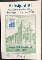 NORGE Norway Norwège 1981: Expo Hafrsfjord'81 Stavanger > Cinderella With Blueprint Of Michel-No 831 (Stavanger Dome) - Essais & Réimpressions