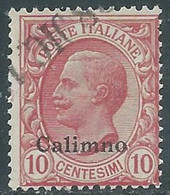 1912 EGEO CALINO USATO EFFIGIE 10 CENT - RF24-7 - Aegean (Calino)