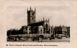 WEST MIDLANDS - WOLVERHAMPTON - ST PETER'S CHURCH, WEST FRONT AND GARDEN 1909 Wm239 - Wolverhampton