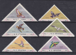 Oiseaux - Croatie - 6 Timbres ** - émission Gouvernement En Exil - Moineaux