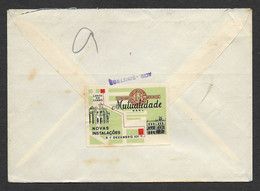 Portugal Lettre Assurance Mutualidade Vignette EMA Cachet Rouge 1959 Cover Cinderella Insurance Co. Franking Meter - Brieven En Documenten