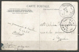 Belgique - Cachet "POSTES MILITAIRES 1" Du 10-2 Sans Millésime - Carte Postale Vers Gent Arrivée 10-2-19 - Brieven En Documenten