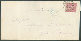 N°46 - 10 Cent. Obl. Sc FLEMALLE Sur Lettre Du 31 Mai 1885 + Boîte PN (parallélogramme Bleu) De CHOKIER Vers Braives . - 1884-1891 Leopold II