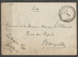 Belgique - Cachet "POSTES MILITAIRES 9" Du 4-1-19 - Lettre Vers Bruxelles - Lettres & Documents