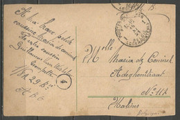 Belgique - Cachet "POSTES MILITAIRES 1" Du 19-11-21 - Carte Postale Vallée Du Rhein "Die Pfalz Bei Kaub" - Brieven En Documenten