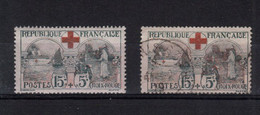 France - 2 Croix Rouge N°156 (1918 )  Neuf + Oblit - Otros & Sin Clasificación