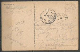 Belgique - Cachet "POSTES MILITAIRES 1" Du 1-5-23 - Carte Postale WIESBADEN - Luisenplatz Mit Kirche - Lettres & Documents